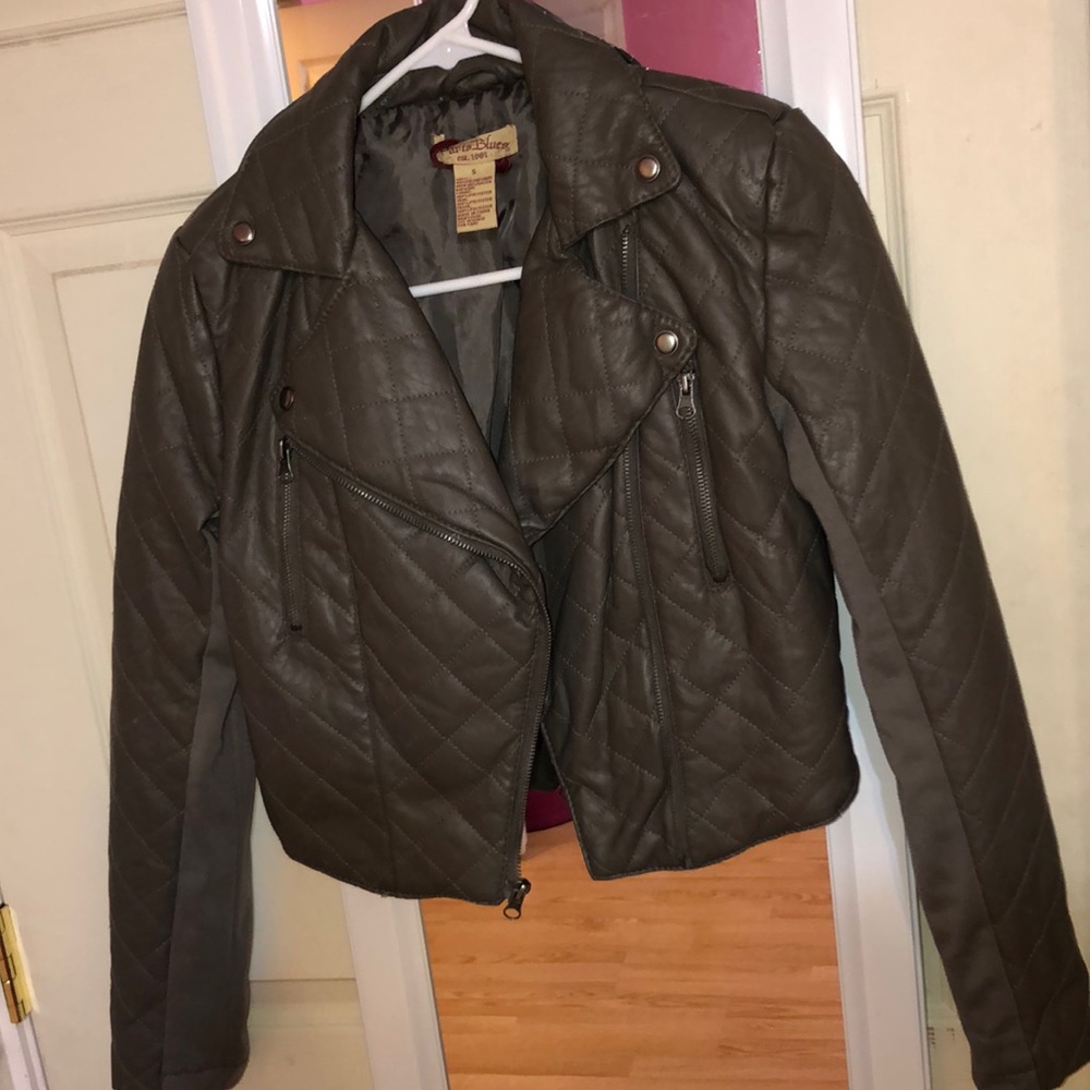Gray Leather Jacket